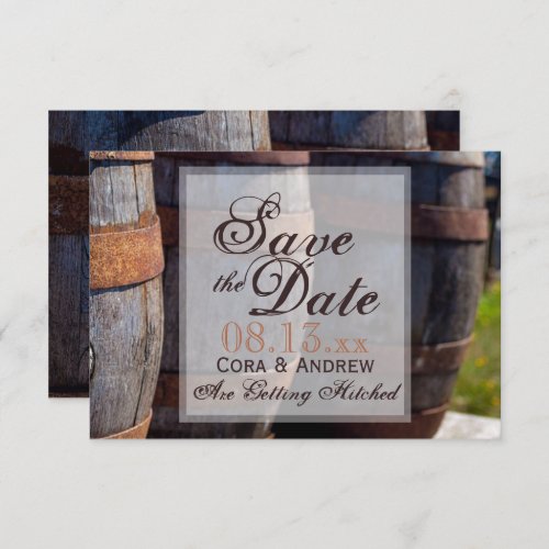 Country Vineyard  Rustic Wine Barrel Wedding Invitation