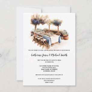 Country vineyard Tuscan dining Italian wedding Invitation