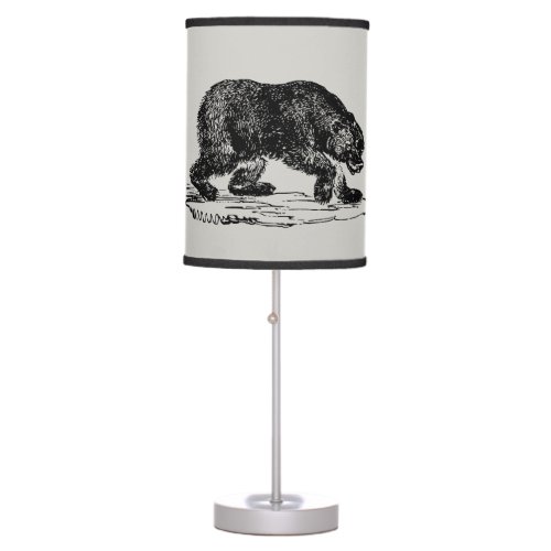 Country Vintage black bear Home office decor lamp