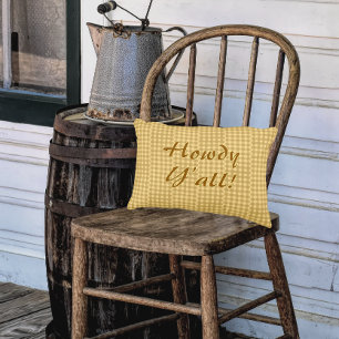 Country Vintage Brown Cream Personalized Porch Accent Pillow