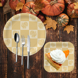 Country Vintage Distressed Gold White Turkeys Napkins