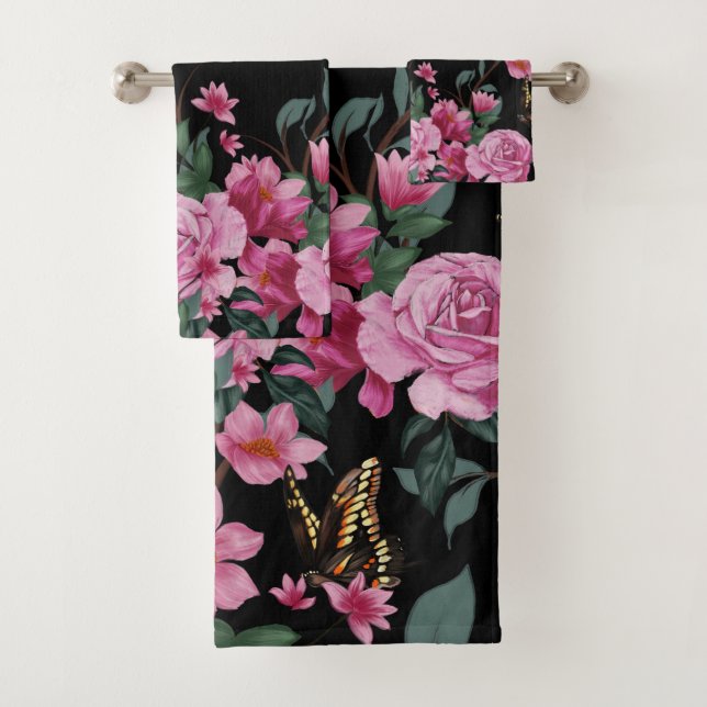 Country Vintage Floral Butterfly Towel Set (Insitu)