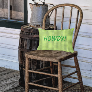 Country Vintage Green Cream Personalized Porch Accent Pillow
