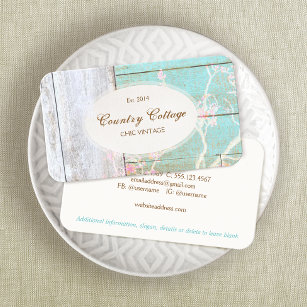 Country Vintage Shabby Rustic Wood Chic Boutique Business Card