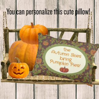 Country Vintage Style Autumn Pumpkin Accent Pillow