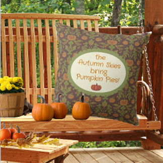 Country Vintage Style Autumn Pumpkin Throw Pillow