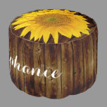 Country Vintage Sunflower Rustic Decor Personalize Pouf
