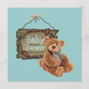 Country Vintage Tea Party Baby Shower Invitation