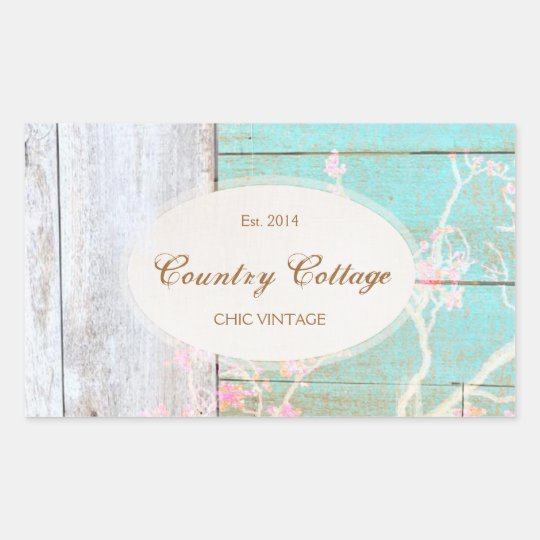 Country Vintage, Turquoise Rustic Wood Rectangular Sticker | Zazzle.com