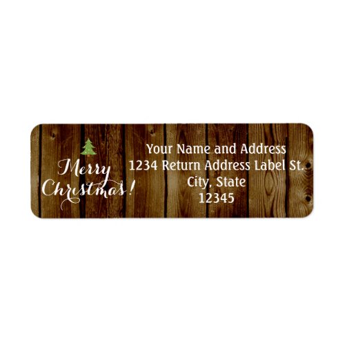 Country Vintage Wood Merry Christmas Label