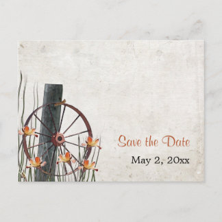Country Wagon Wheel - Save the Date Announcement Postcard