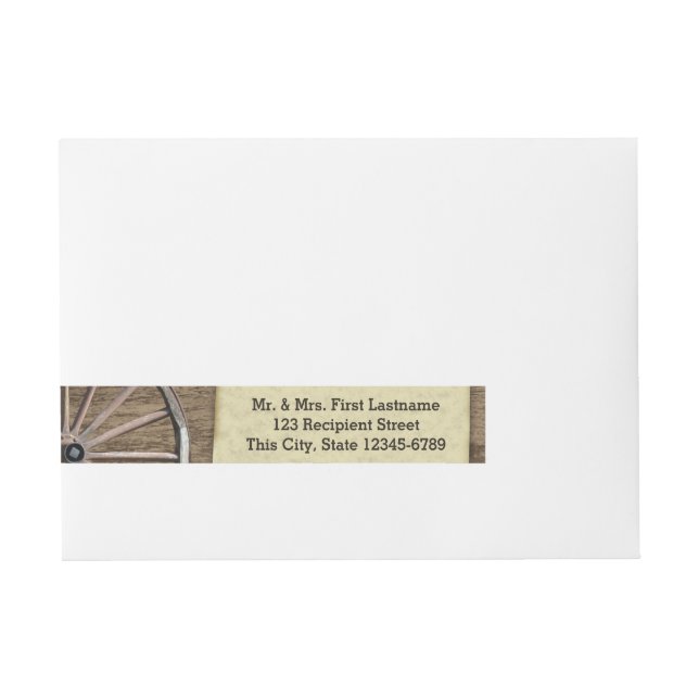 Country Wagon Wheel Wrap Around Address Label (Front)