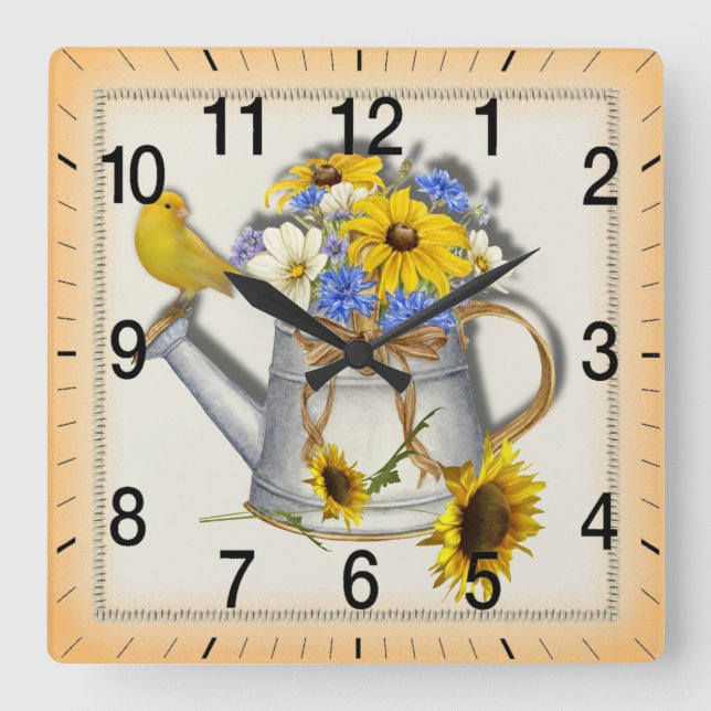 Country water can wall clock (Front)
