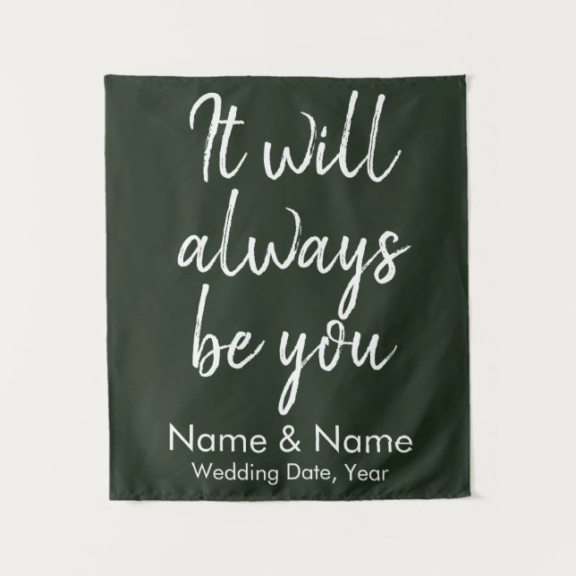 Country Wedding Backdrop Ceremony Hunter Green (Front)