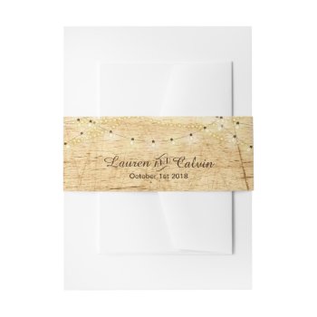 Country Wedding Belly Band With Lights On Wood by LangDesignShop at Zazzle