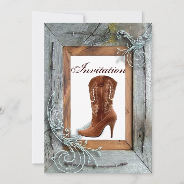 Country Wedding Bridal Shower Tea Party Invitation (Front)