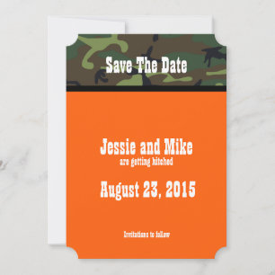 Country Wedding Camo Save The Date Invitations
