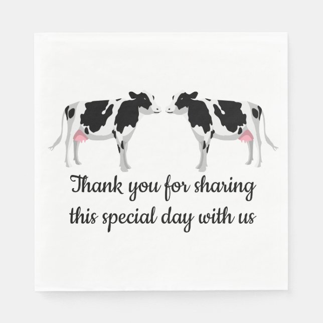 Country Wedding Cow Farm Engagement Bridal Shower Napkins (Front)