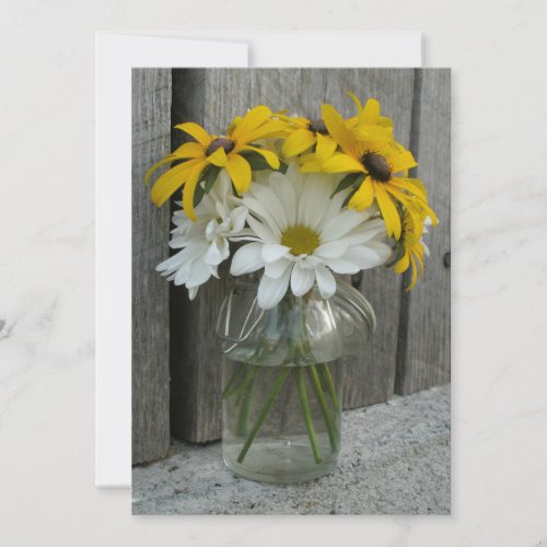 Country Wedding: Daisies &amp; Black Eyed Susans Personalized Invitations