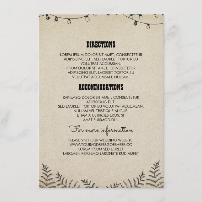 Country Wedding Details- Information - Insert (Front)
