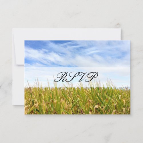 Country Wedding Farm Cornfield RSVP Card