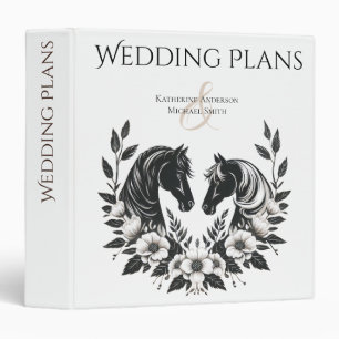 Country Wedding-Horses and Flowers Wedding Plans 3 Ring Binder