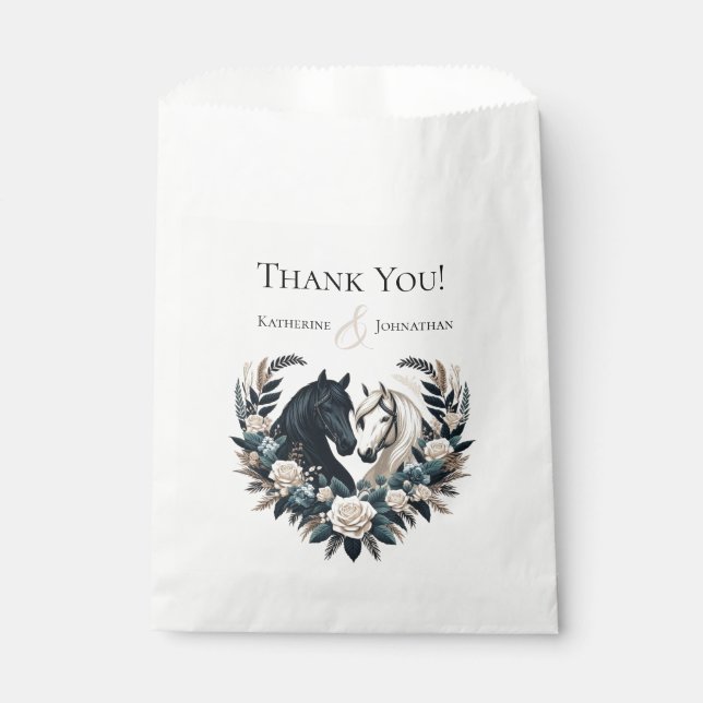 Country Wedding-Horses in Love Favor Bags (Front)