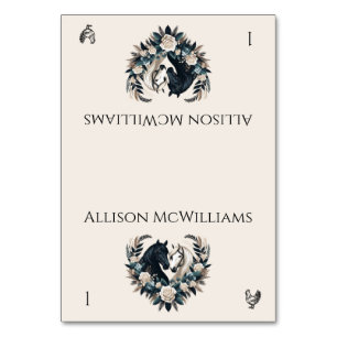 Country Wedding-Horses in Love- Poultry Table Number