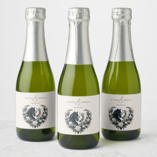 Country Wedding-Horses in Love  Sparkling Wine Label
