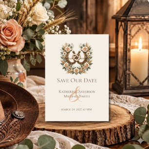 Country Wedding-Horseshoes and Flowers Business Card
