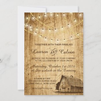 Country Wedding Invitation With Barn by LangDesignShop at Zazzle