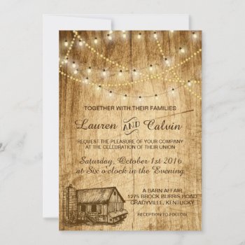Country Wedding Invitation With Barn And Silo by LangDesignShop at Zazzle