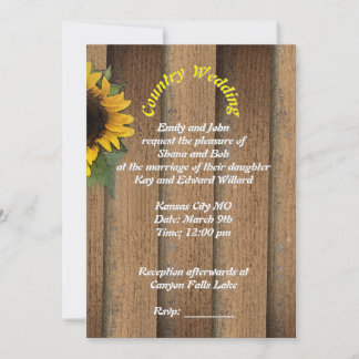 Country Wedding invitation with bride art