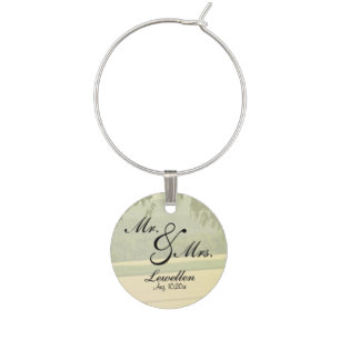 Country Wedding Invitations Wine Glass Charm