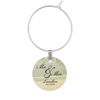 Country Wedding Invitations Wine Glass Charm