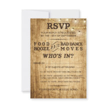 Country wedding RSVP for rustic wedding