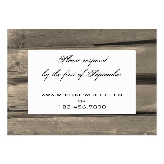 Country Wedding RSVP Response Card Business Card Template