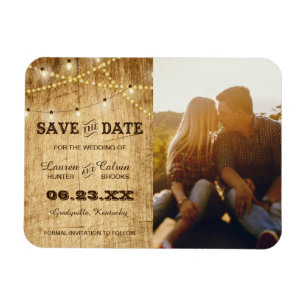 Country Wedding Save the Date with Photo Magnet