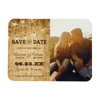 Country Wedding Save The Date With Photo Magnet by LangDesignShop at Zazzle