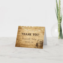 Country Wedding Thank You Card for Rustic Wedding