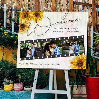 Country Wedding Welcome Film Strip Photos Foam Board