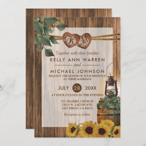 Country Wedding with Sunflowers Invitation