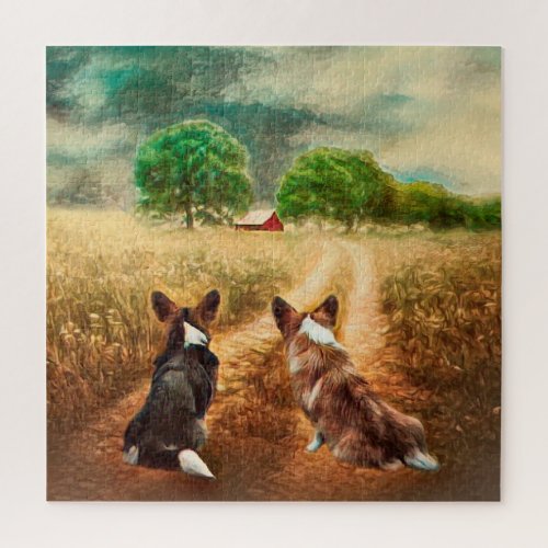 Country Welsh Corgis Jigsaw Puzzle