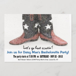 Country Western American Bachelorette Party Invitation