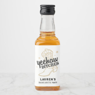 Country Western Bachelorette Mini Bottle Favor Liquor Bottle Label
