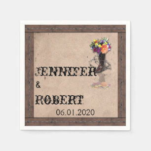 Country Western Barbed Wire Wedding Napkin