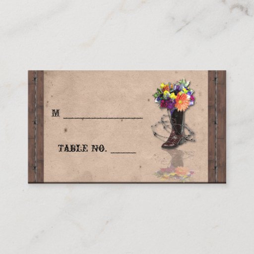 Customizable Country Western Barbed Wire Wedding Place Cards Business Cards