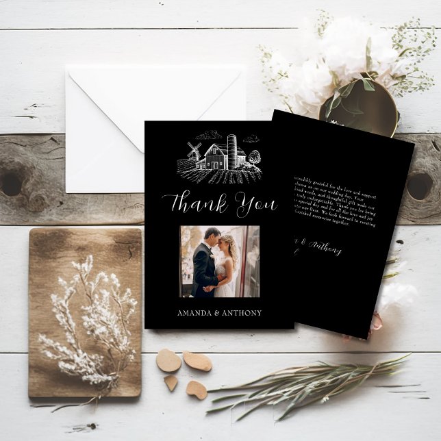 Country Western Barn Wedding  Thank You Card (Creator Uploaded)