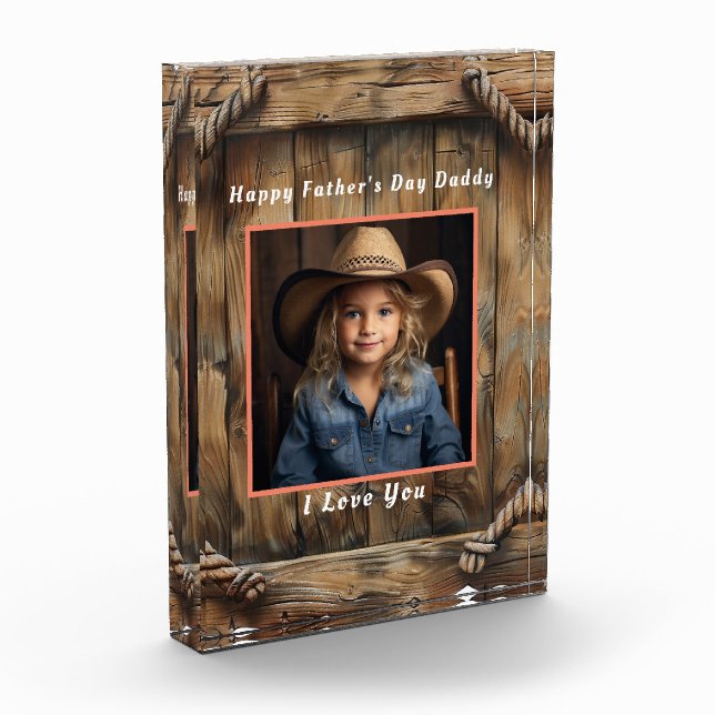 Country Western Barnwood,with Rope Corners Photo Block (Left)