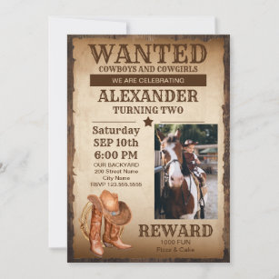 Country Western Birthday Party Invitation